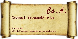 Csabai Annamária névjegykártya