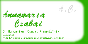 annamaria csabai business card